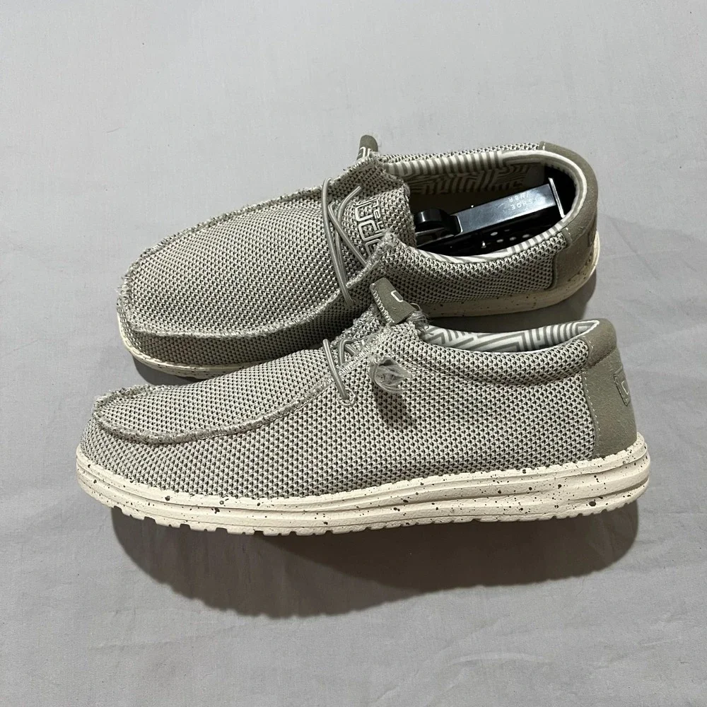 Hey Dude Wally Sox Mens Ash Gray Comfort Casual Fishing Slip On Loafer Shoes 9
